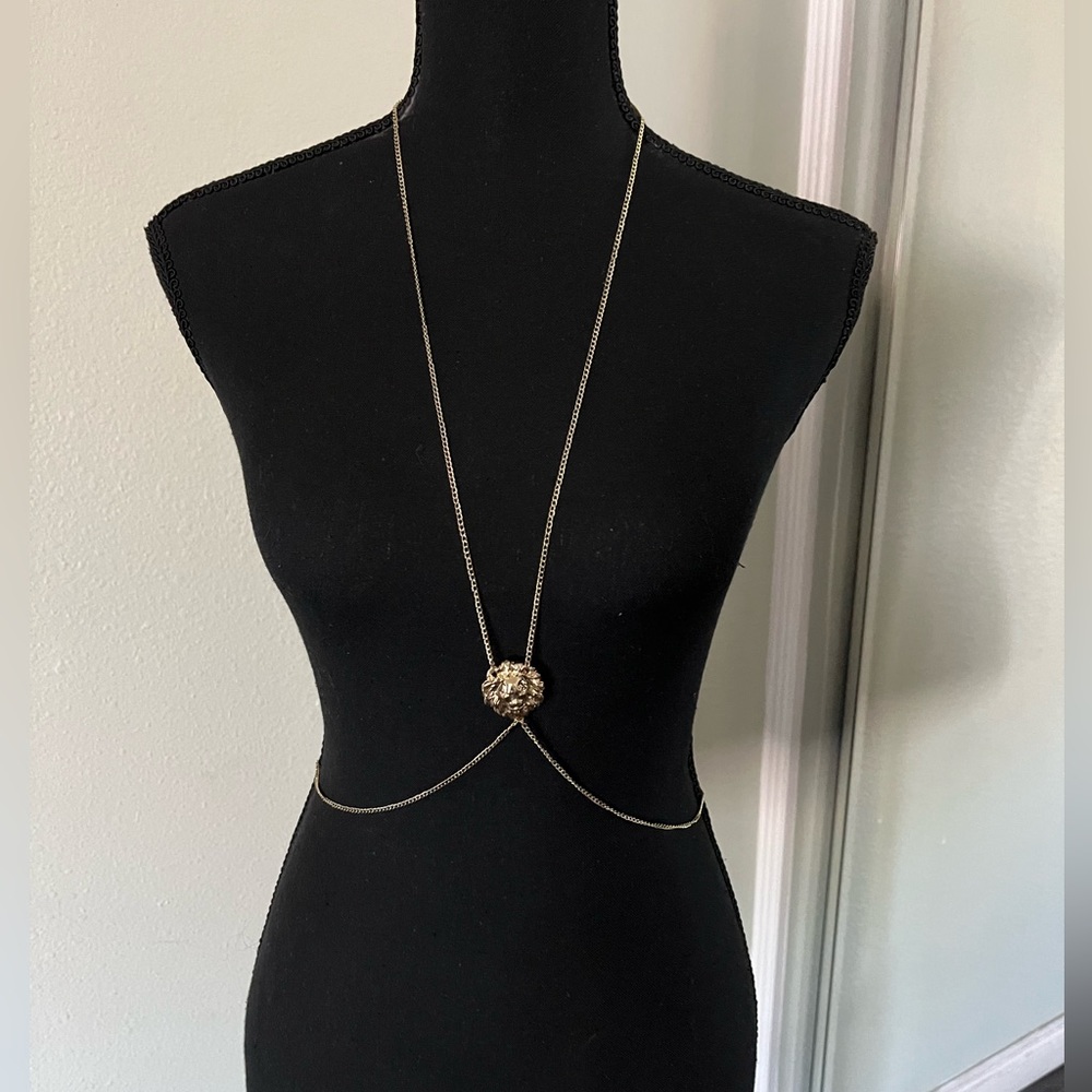Lion Head Gold Body Chain